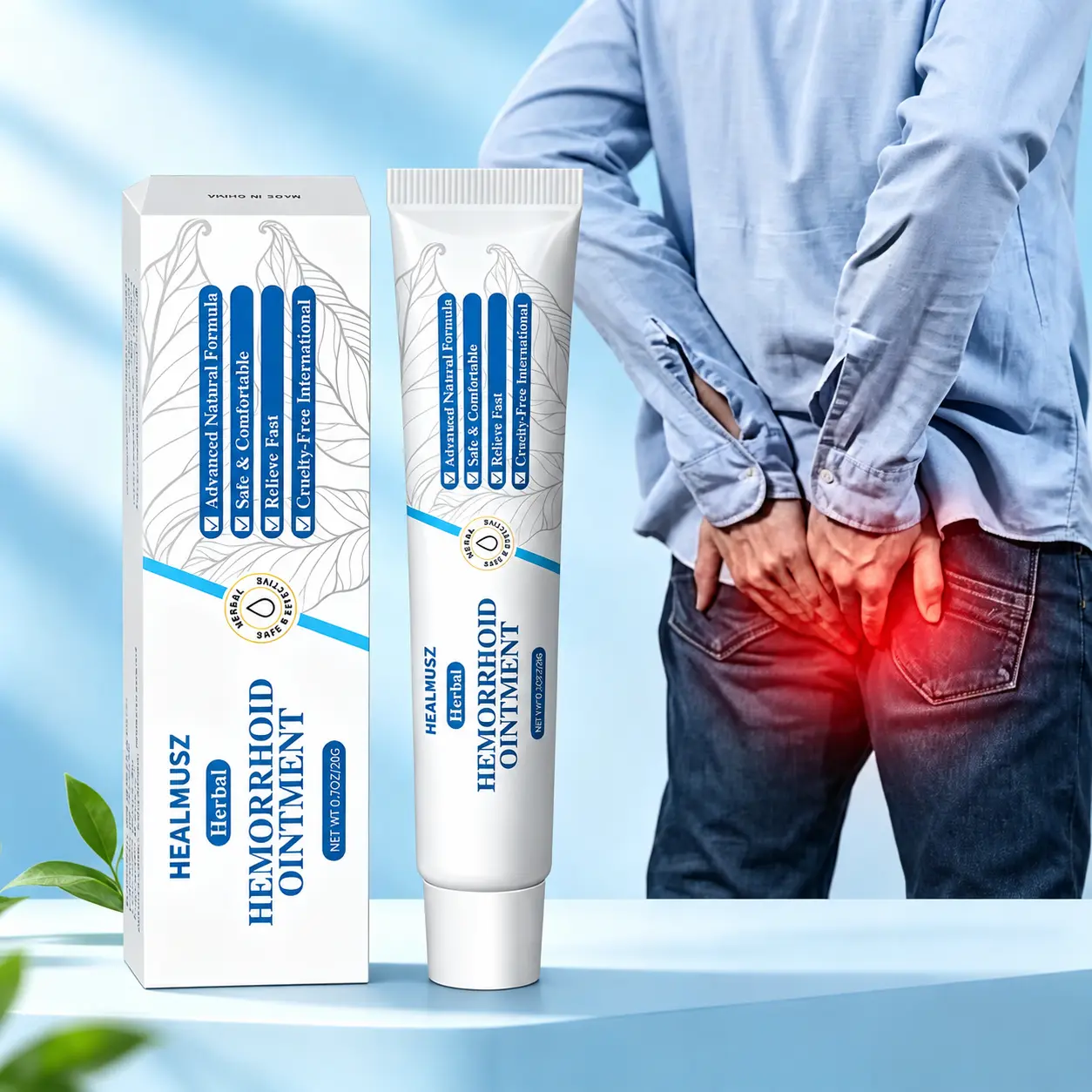 Plant-Based Herbal Hemorrhoid Cream, Comforting Care for Sensitive Areas, With Natural Herbal Ingredients for Daily Relief