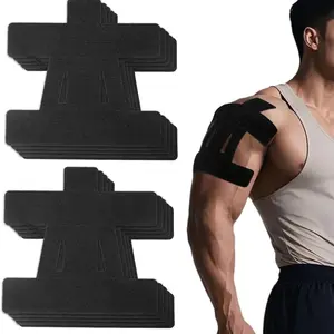10 Count,Kinesiology Tape for Shoulder Pain Relief Pre Cut Sports Waterproof Breathable Enhance Elastic Kinesiology Athletic Tape for Shoulder Support and Muscle Sports(Black),Boxing Wrap