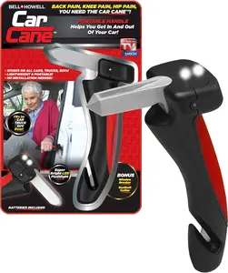 Car Cane Handle Assist for Elderly – Emergency Car Safety Tool with Flashlight, Glass Breaker & Seatbelt Cutter
