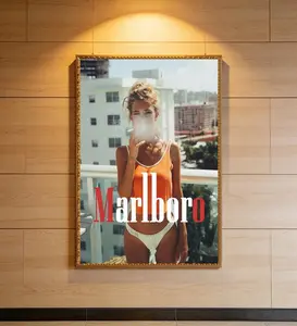 [Sale off up to 50%] [Free ship] [No Frame] Vintage Marlboro cigarettes, western cigarettes poster, no frame, gift for others, home decoration