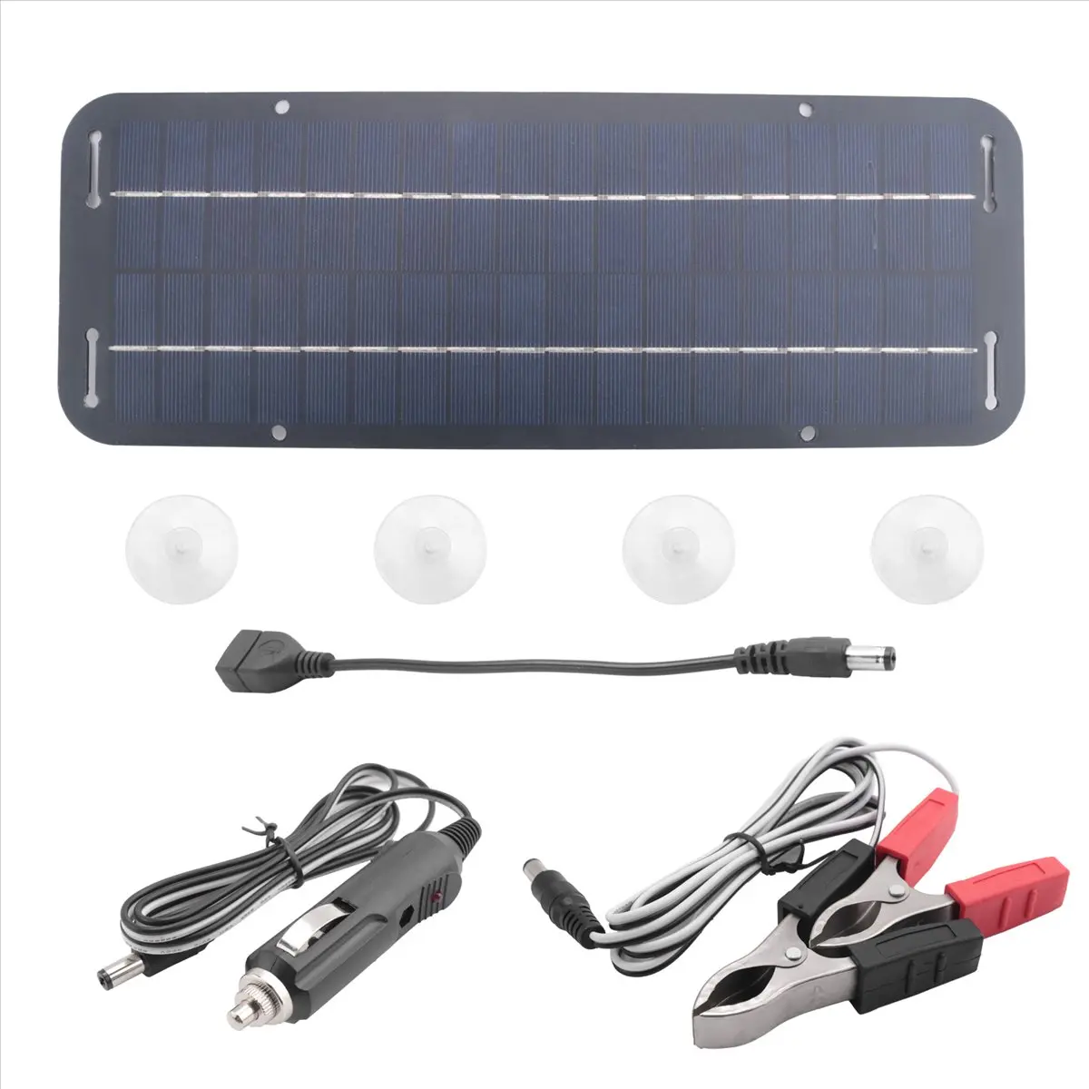 12V 30W Portable Solar Panel Car Boat Power Solar Panel Battery Charger Maintainer for Car Motorcycle Tractor Boat RV