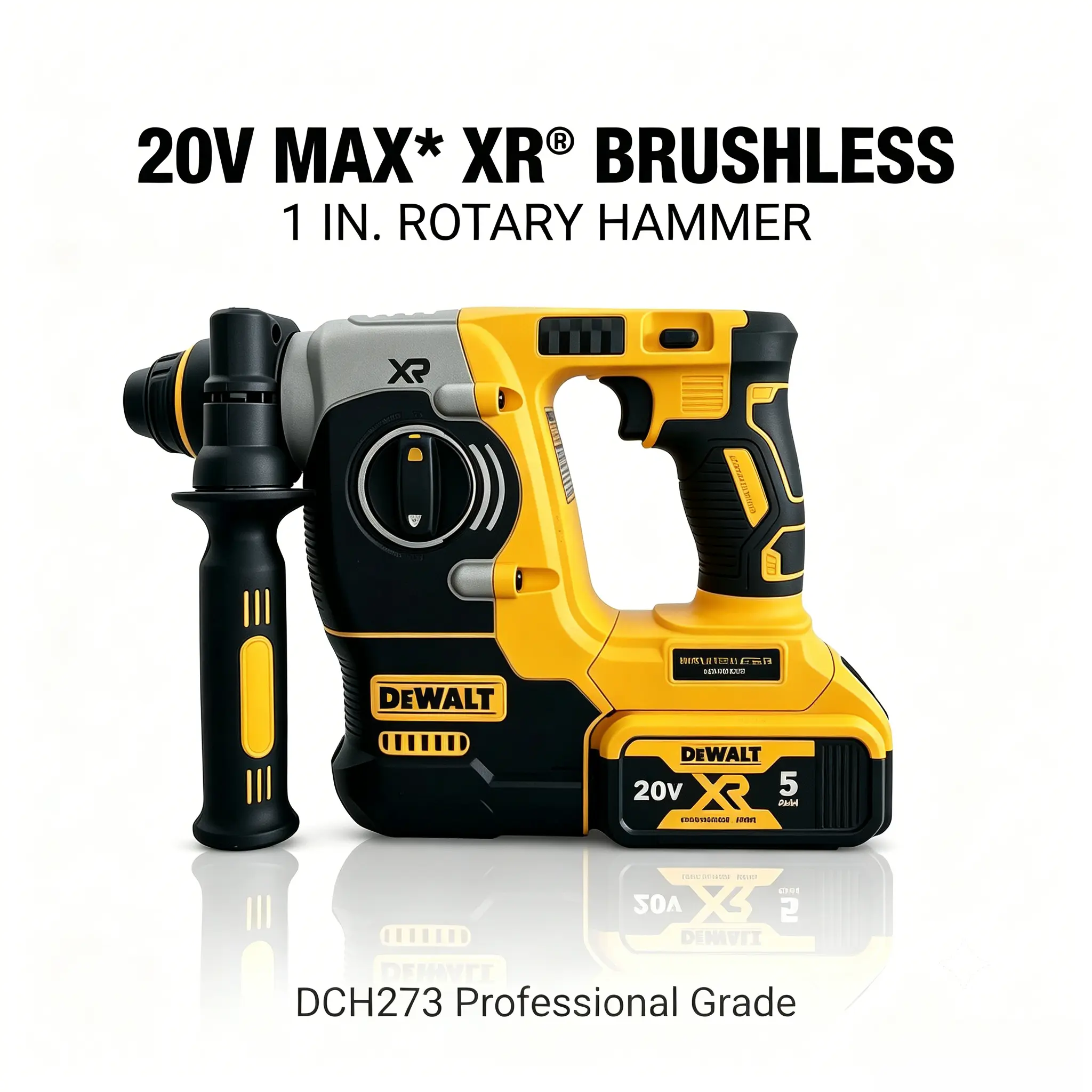 DEWALT DCH273 20V MAX XR Brushless SDS Plus Rotary Hammer Drill, 2.1J Impact Energy, 24mm Concrete Capacity, Variable Speed Cordless Power Tool for Construction, Remodeling (Brushless Motor, Concrete Drills, Masonry/Steel Compatible)