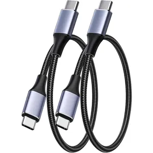 【2 Pack】T Tersely 100W PD Fast Charging Durable USB C Cable 0.25M/1M/2M Multi-Length Type C Cord for iPhone 17/16/15 Pro Max/Plus MacBook iPad Pro Air Samsung S25 S24 Flip/Fold Pixel 10 Raspberry Pi 5