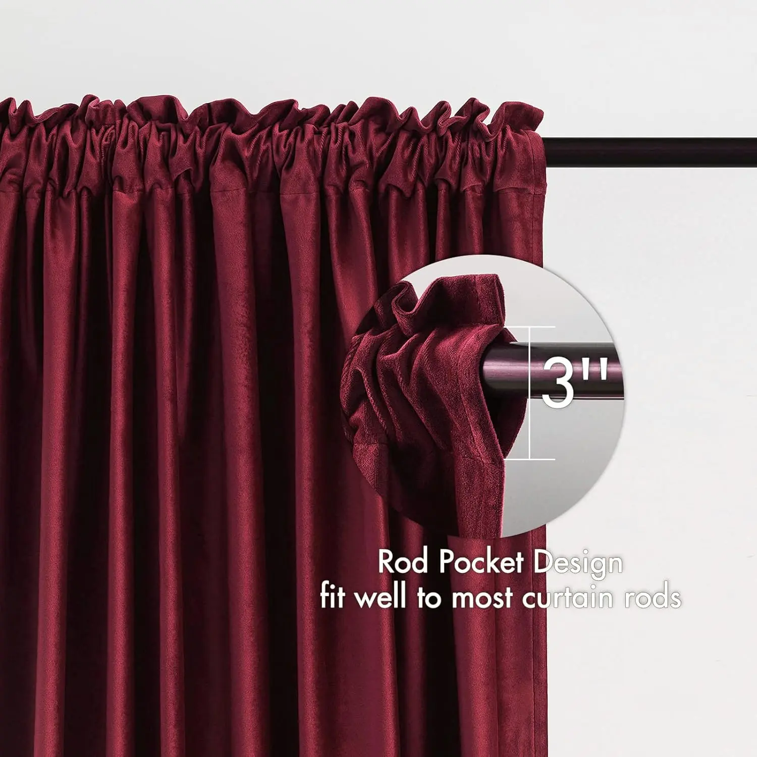 Burgundy Velvet Curtains Thermal Blackout Christmas Drapes for Bedroom Living Room Darkening 96 Inches Long Curtains Panels Rod Set of 2 Burgundy Velvet Curtains Thermal Blackout Christmas Drapes for Bedroom Living Room Darkening 96 Inches Long Curtains Panels Rod Set of 2