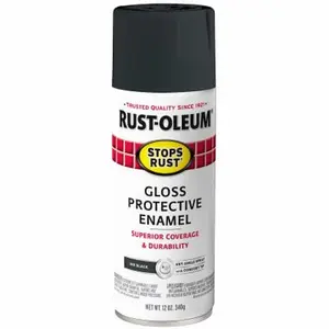 Rust-Oleum Stops Rust Professional Gloss Protective Enamel Spray Paint Ink Black, 12 oz.
