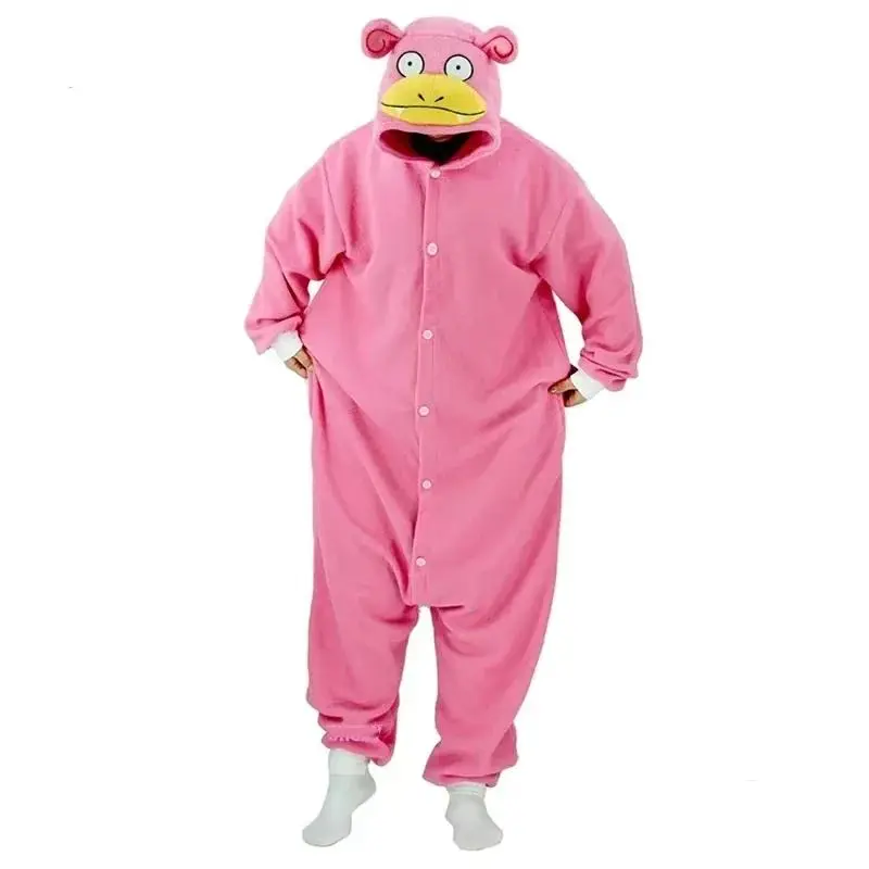 Slowpoke Cosplay Costume Onesies Kigurumi Women Animal Homewear For Adults Cartoon Halloween Fleece Jumpsuit