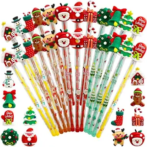 24 count Christmas Pencils Bulk Multi Point Push Pencils with for Christmas