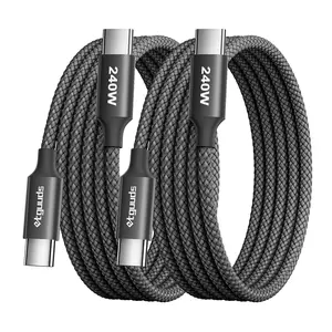 240W USB C to USB C  6ft, 2-Pack, Super   Type C Charger Cord for  17 16 15 Series,  Galasy S25 S24, for MacBook iPad Steam Deck  USBC Laptop