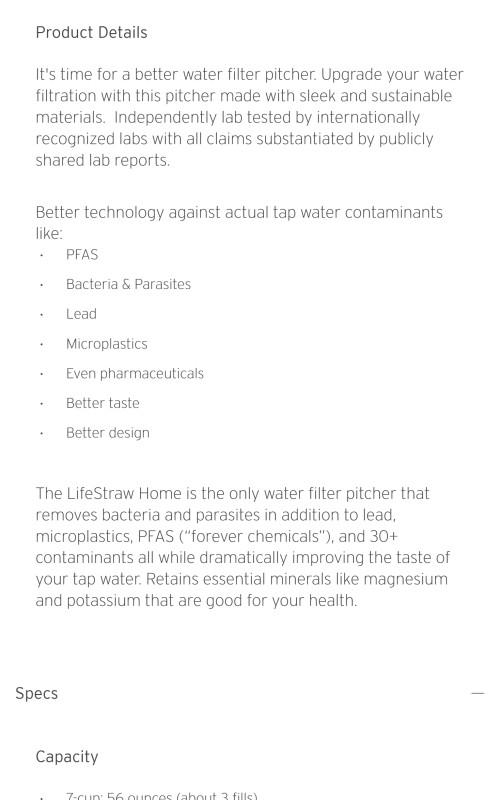 LifeStraw Home 7-Cup Glass