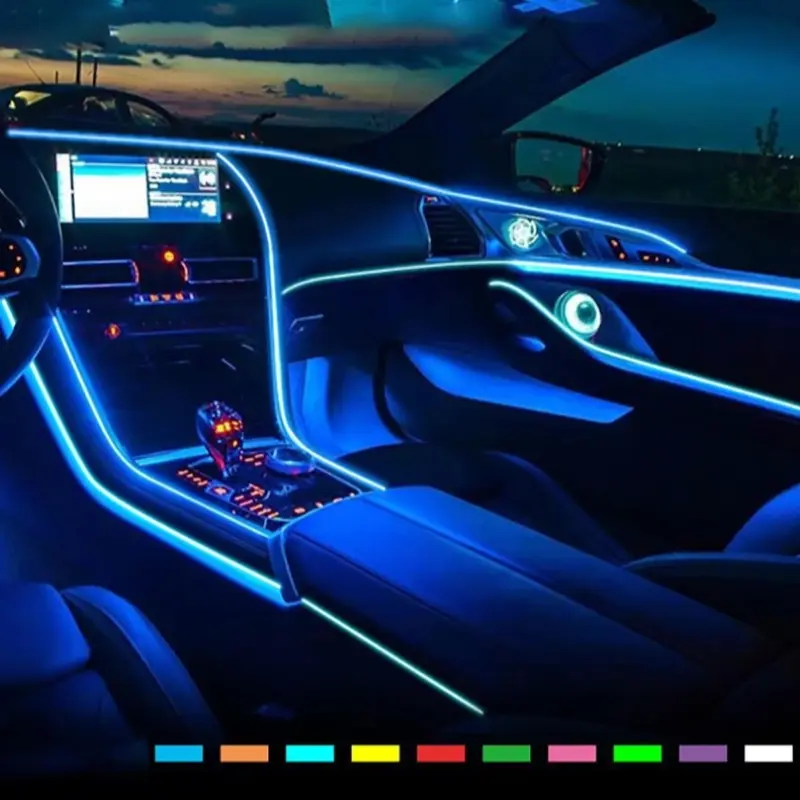 5m car interior accessories atmosphere lamp EL cold light line with USB DIY Decorative Led Dashboard Dash board Console Auto LED Ambient Light Car Interior Lighting Led Car Lights For Halloween, Car, Bedroom, Living Room, Party