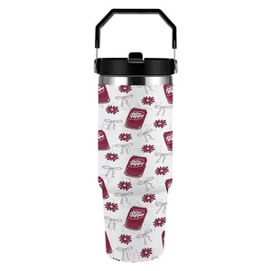 1pc 30oz Dr. Pepper Insulated Travel Coffee Tumbler - Gifts for Men Dad Papa, Christmas Birthday Valentine's Day Gifts for Dr. Pepper Lovers & Him