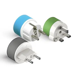 OREI 3 Pack European Travel Adapter Set-Safe, Grounded, Compact for Travel (US-EURO-SET)