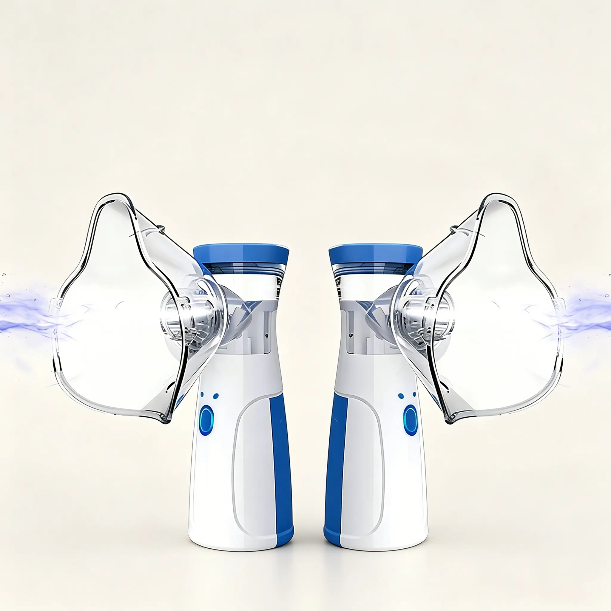 2pcs Nebulizer, Portable Nebulizer, Nebulizer Machine For Adults And Kids,For Breathing Problems, Nebulizer Masks And Adjustable Nebulization Rate Mesh Nebulizer With USB Power Cord, Facial Hydration (No Include Battery)