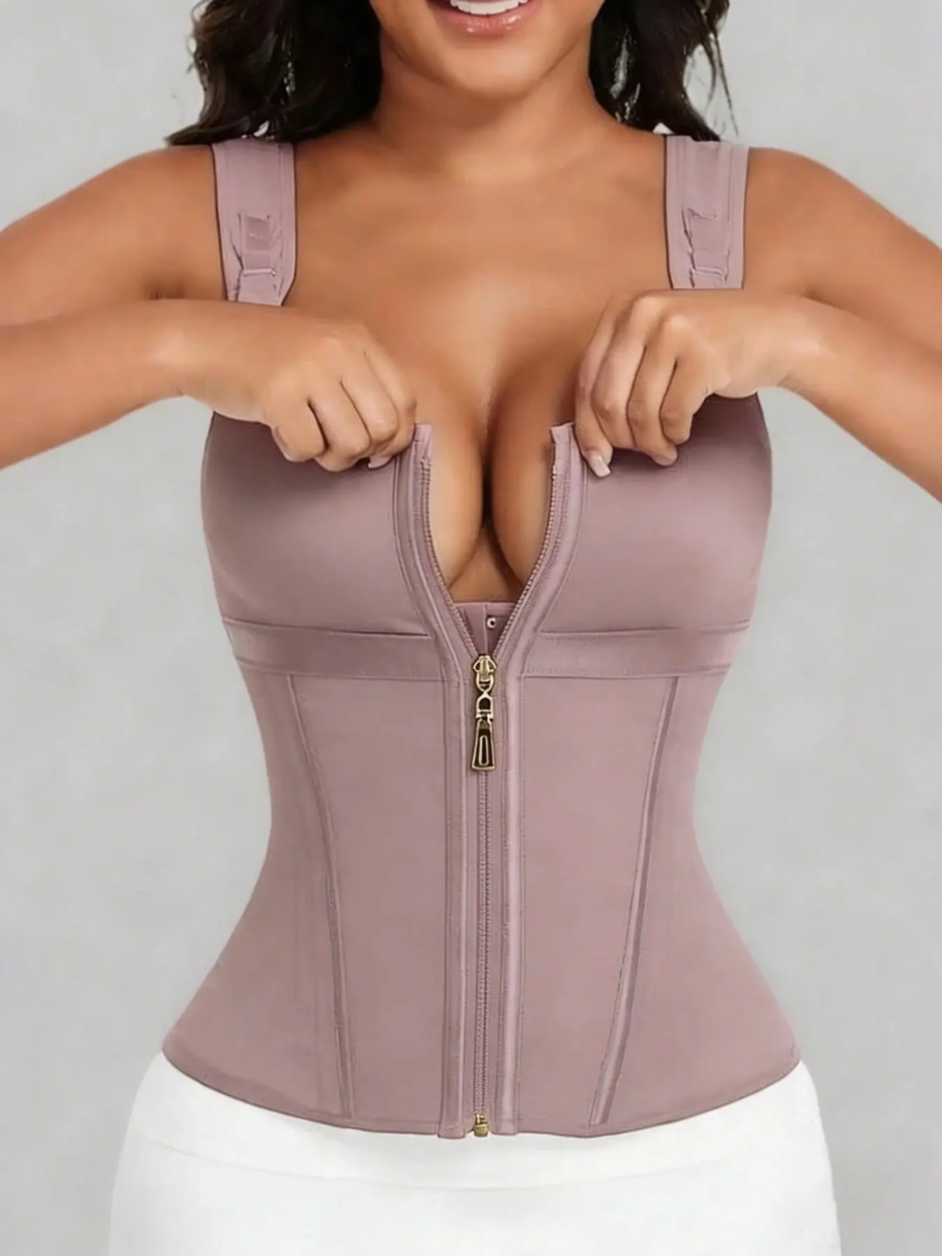 1 Count Waist Cincher, Cinched Waist, Tight Fit Body Shaping Vest Corset, Waist Trainer, Fajas, Compression Shapewear Tops with Tank Shoulder Strap, Women's Waist Restraint Belt, Sports Comfort Girdle, Suitable for Daily,Fitness