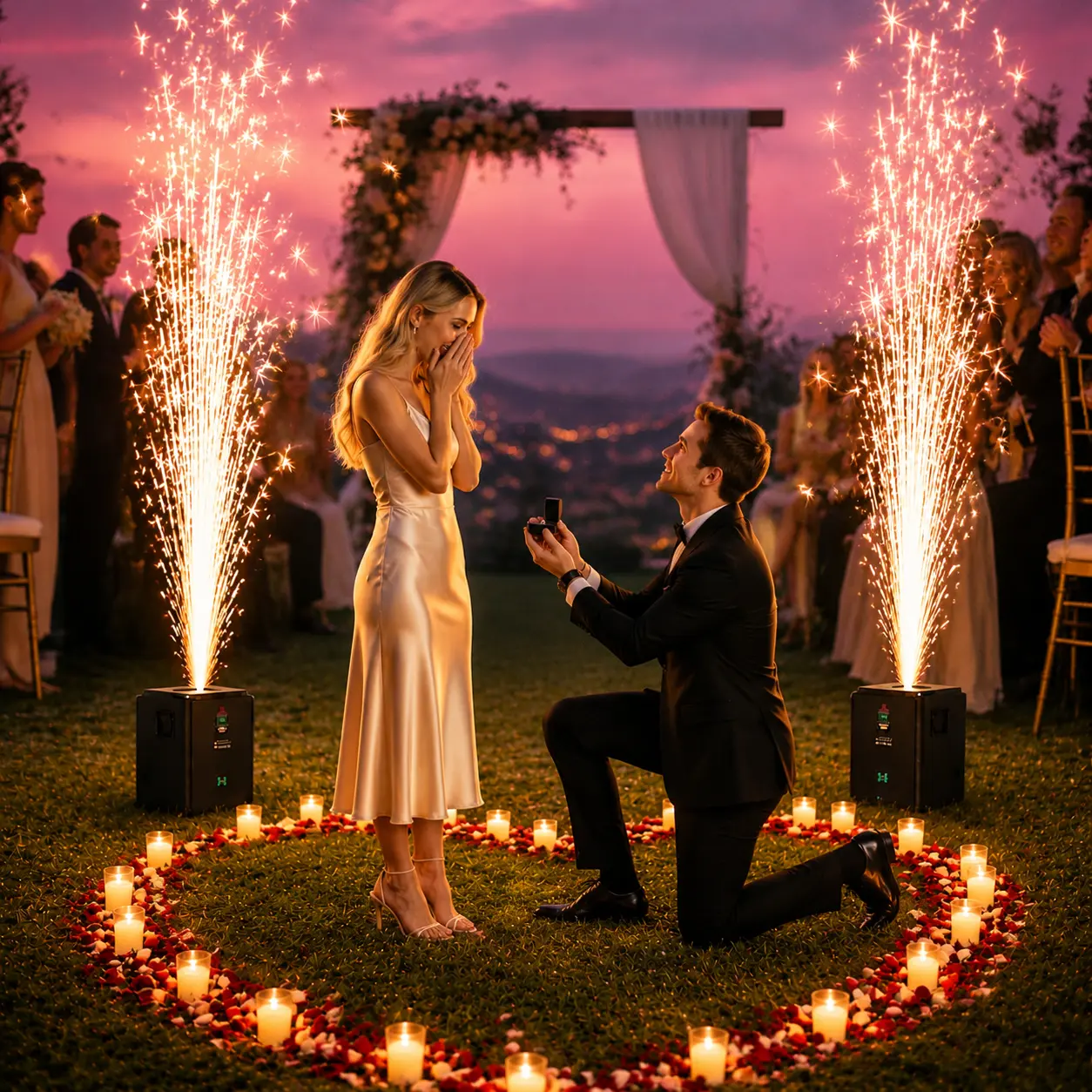 350W Mini Cold Spark Machine Kit, Portable Spark Fountain Effect Machine with Auto Safety Protection, 6-10FT Cold Spark Effects for Wedding, Party, Stage Events (No DMX, Powder Not Included)