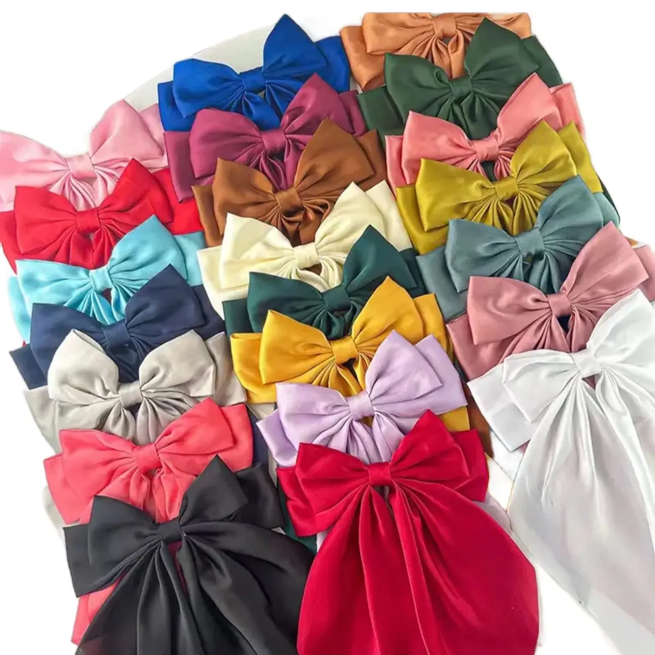 4 counts randoms Big Size Hair Bow Ties Hair Clips Texture Satin Bow Hairpin Girl Hair Accessories For Women Summer Bowknot Hairpin hairbows