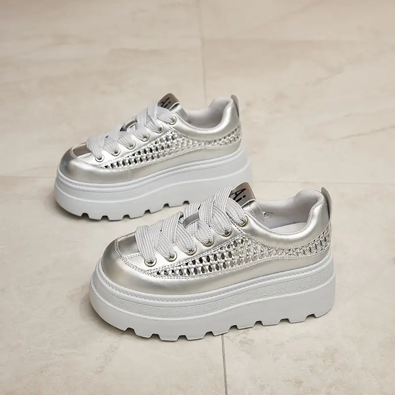 Silver Rhinestone Platform Sneakers That Elevate Every Outfit