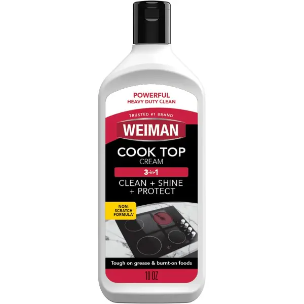 Weiman 3 in 1 Cooktop Cleaner & Polish Heavy Duty Stove Eco Friendly 15 oz Bottle