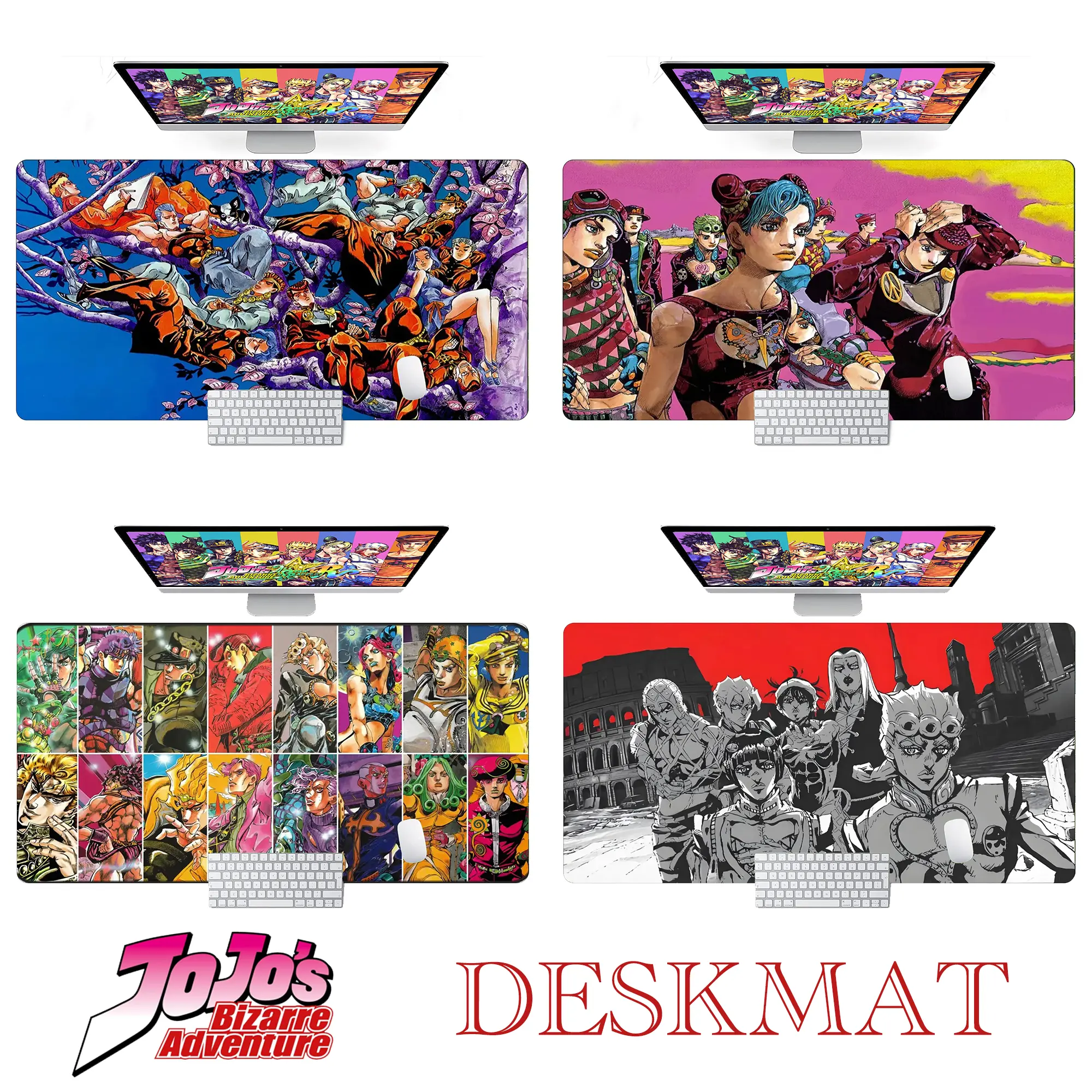 JoJo's Bizarre Adventure Desk Mat, Jojo Character Mouse Pad, Anime Gaming Accessories for Desk, Computer Room, Gift for Gamer, Anime Lover.