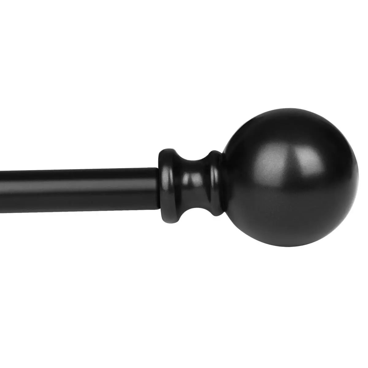 212 MAIN All-Metal Telescopic Adjustable Curtain Rod, 86-120 in., Modern Round Finials, Black Finish for Baby Room & Dining Room Windows, Adjustable Curtain Rods, Kitchen Curtain Rod