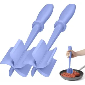 2Pcs Meat, Hamburger Grinder, Premium Heat Resistant Smasher for Ground Beef, Burger Grinder Nylon Potato Mix Tool-Purple