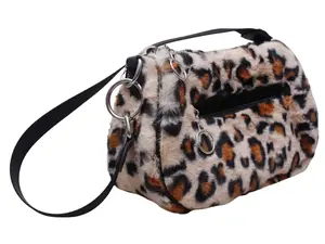 Trendy and Stylish Cheetah Fuzzy Purse made of Fax Fur and Polyester Material HB1903002A