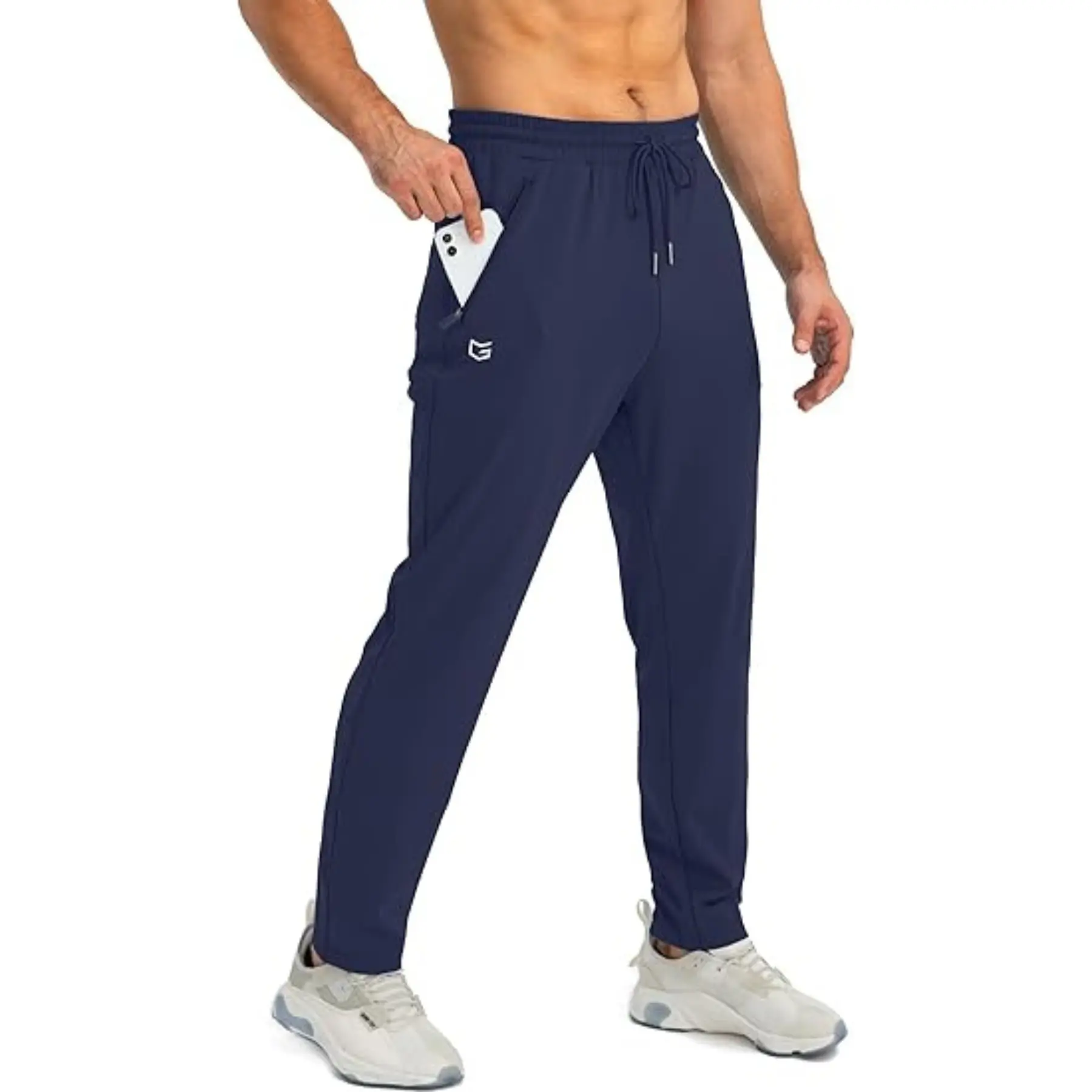 G GRADUAL Men's Streetwear Joggers - Stylish Soft All-Seasons Workout-Ready Athletic Pants with 3 Zipper Utility Pockets Including Back Zipper Pocket, Tapered for Running/Jogging Gym Casual Trousers, Trench,travel essentials,camping essentials, Biking
