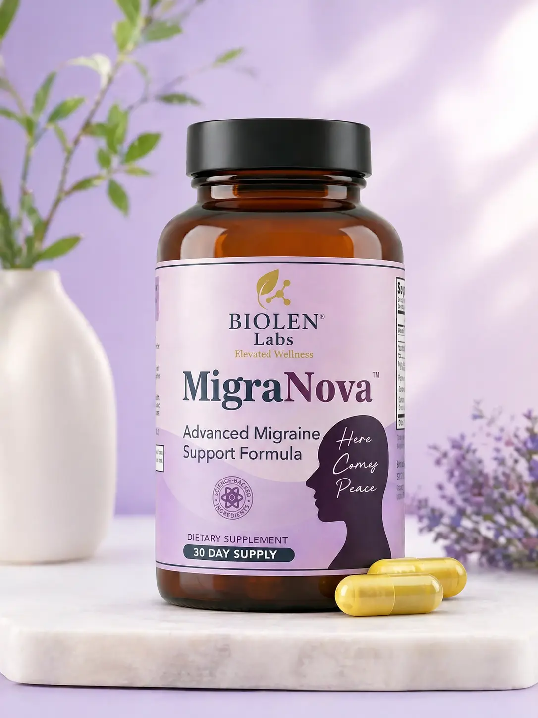 MigraNova Migraine Relief Supplement for Daily Prevention and Care