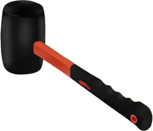 Rubber Hammer with Shock Absorbing Fibre Handle, 12 Oz Mallet for Camping, Floor Installation, Tent Stakes, Home Decoration(12 oz)