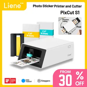 Liene PixCut S1 Photo Sticker Printer & Cutting Machine - All-in-One Sticker Maker Machine for DIY Crafts, Custom, Thermal Dye-Sublimation, 300 DPI Prints, Precise AI Auto-Cutting, AI Design App Support, TikTokShopNewArrivals, Mother’s Day Gift