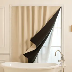 Self Adhesive Portable Curtains Simple and Easy to install Bedroom Window Thermal Lnsulated Kitchen Room Darkening Black Small Drapes No Rod Needed Easy to Hang Curtains, Use for Bedroom, Living Room, Dining Room, Kitchen, Home Office, 1-Pack