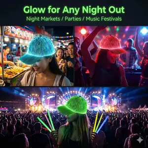1pc LED Night Glow Baseball Cap, 7 Colors USB Rechargeable, Unisex Party Club Hat, Fashion Accessory for Men and Women