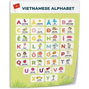 Vietnamese Alphabet Poster for Beginners Vietnamese Bilingual Alphabet Learning Poster (1) Canvas Print Wall Art Decoration Poster Living Room Office Bedroom Aesthetic Poster 8x10inch(20x25cm) Unframe