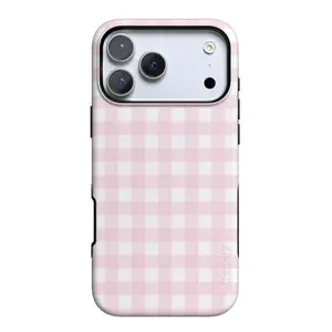 Casely Pink Checker iPhone Case MagSafe for iPhone 11–17 Pro Max Cover