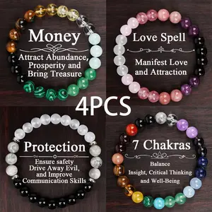 4pcs Bohemian Chic Beaded Bracelet Set with Citrine, Malachite, Rose Quartz & Tiger Eye - Elegant Jewelry for Wealth Attraction & Spiritual Balance, Perfect Gift for Women and Moms, Jewelry Set dainty gold nurse appreciation gift hand bracelet  men jesus