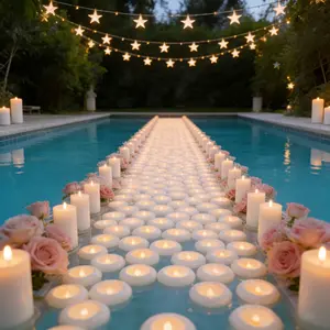 6/24pcs Flameless Wedding Candles, LED Floating Candle Lights, Ambient Lights, Home Decor Light, Decorative Night Light, Water Activated, Ip44 Waterproof, Pool Bathtub Mini Water Feature Decor
