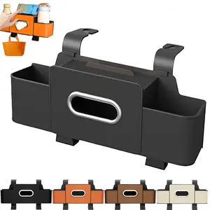 Multifunctional Car Backseat Storage Bag, Leak-Proof Cup Holder, Instant Access Paper Towel Dispenser, Durable Hook, 3-In-1 Organizer, Car Storage Organizers, Car Interior Accessory