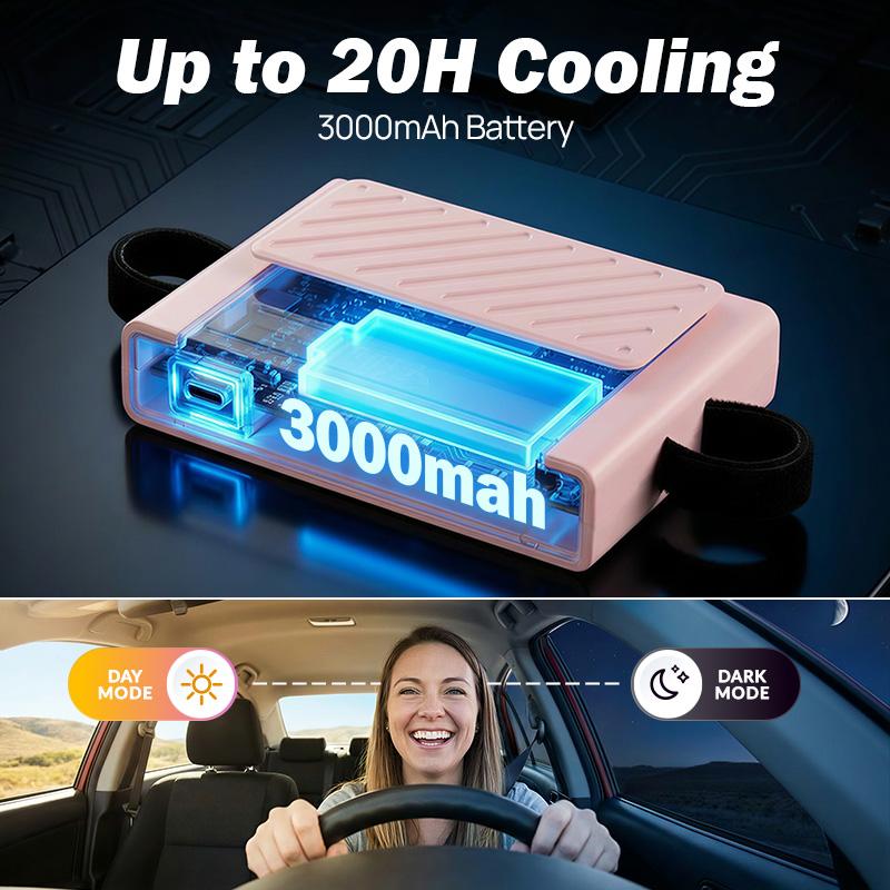 JOYTUTUS 2026 Car Seat Fan USB Plug-in Dual Turbo High Wind Power 3-Speed Adjustment Magic Tape Easy Install Universal Fit ABS Material Black Pink