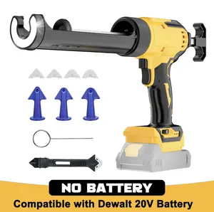 FunnyWhale Cordless Caulking Gun Compatible With DeWalt 20V Max Battery(NO Battery)10 Oz Electric Caulking Gun with Anti-Drip,Auto Retract,LED Light,6 Speed for Filling, Sealing, Repair