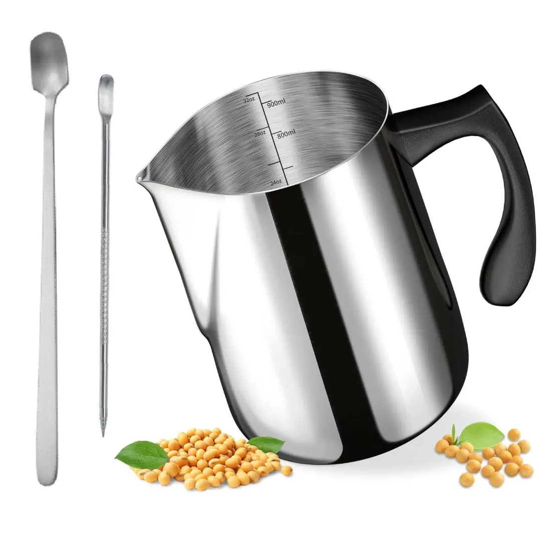 3Pcs Stainless Steel Candle Making Pouring Pot Set - 32oz Double Boiler Pitcher with Heat-Resistant Handle, Dripless Spout, Stirring Spoon, Dual Scale Display for Birthdays, Christmas, Engagement Parties, Families (Home Improvement)