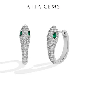 ATTAGEMS 925 Sterling Silver Lab-Created Moissanite Round Earrings for Women Daily Work Party Travel Luxurious Gift for Women E057, Studs Earrings