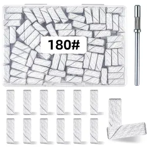 100 count (180 Grit White) Small Sanding Bands  Drill Bit, Drill Bits, Fine Grit Mini Sanding Band, Bits,Upgrade 3.1mm Mandrel Bits,Professional  Drill Bit for  Nails
