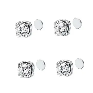 2 pair Stainless Steel Stud Earrings for Men Women Non Piercing Clip on  Earrings 6mm