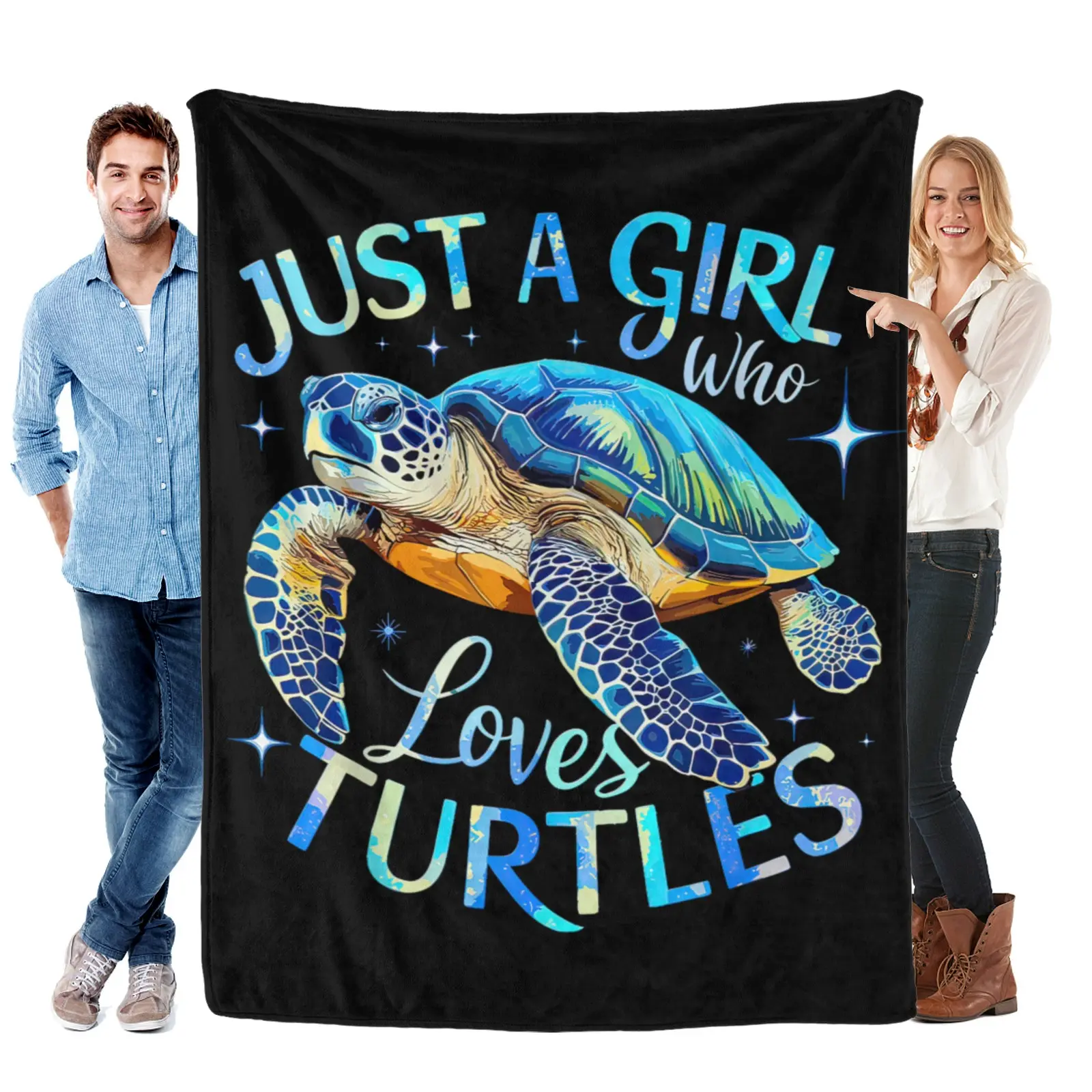Sea Turtle Themed Super Soft Flannel Blanket - Durable, Machine Washable Camping Sleeping Gear for Girls, Home Decor for Sofa Couch Bed All Seasons, Machine Wash, Family, Couch To Camping