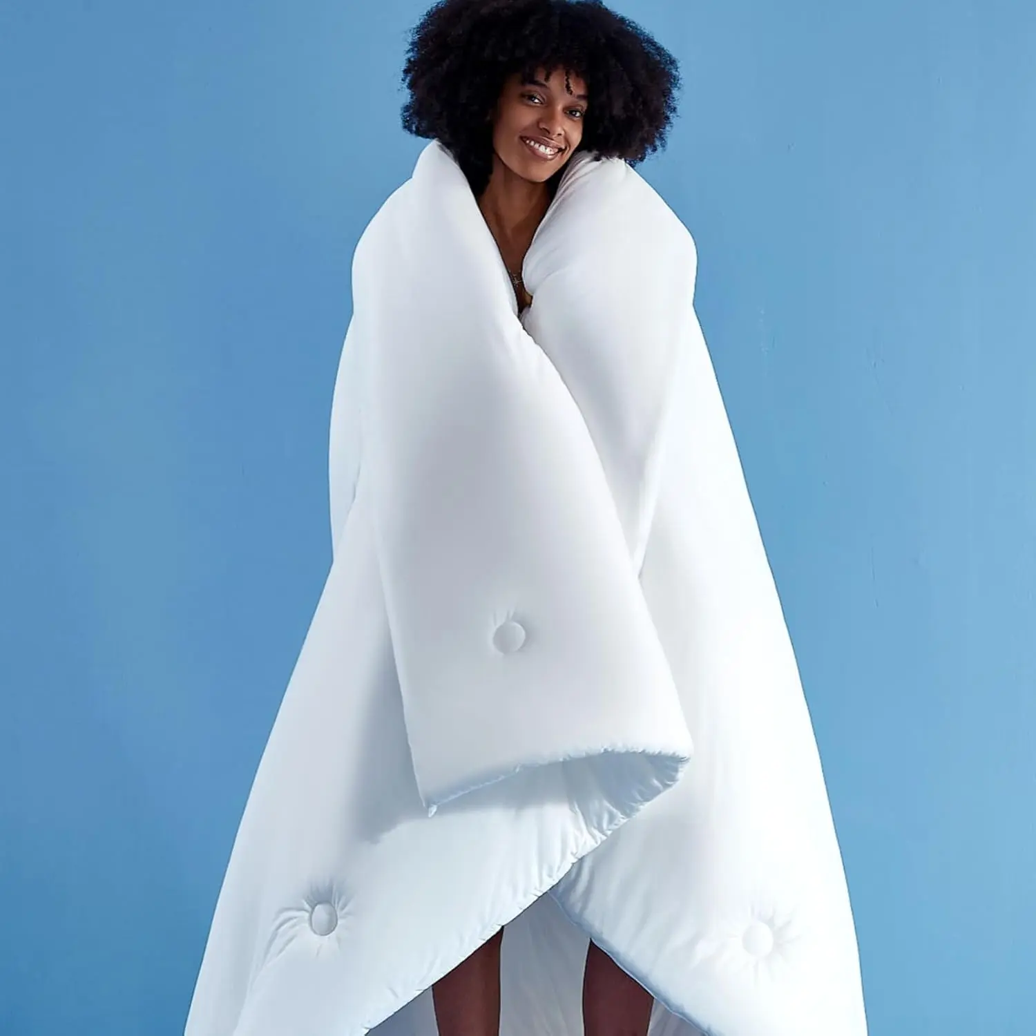 Marshmallow Cloud Comforter Queen, Ultra Fluffy Double-Stuffed Down Alternative Duvet Insert, Temperature-Regulating All Season Comforter, Lightweight Soft Luxury Cooling Bedding Cloud Quilt, White