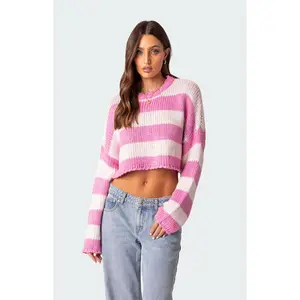 Edikted Women's Ozzy Cropped Knitted Sweater Edikted Women's Ozzy Cropped Knitted Sweater
