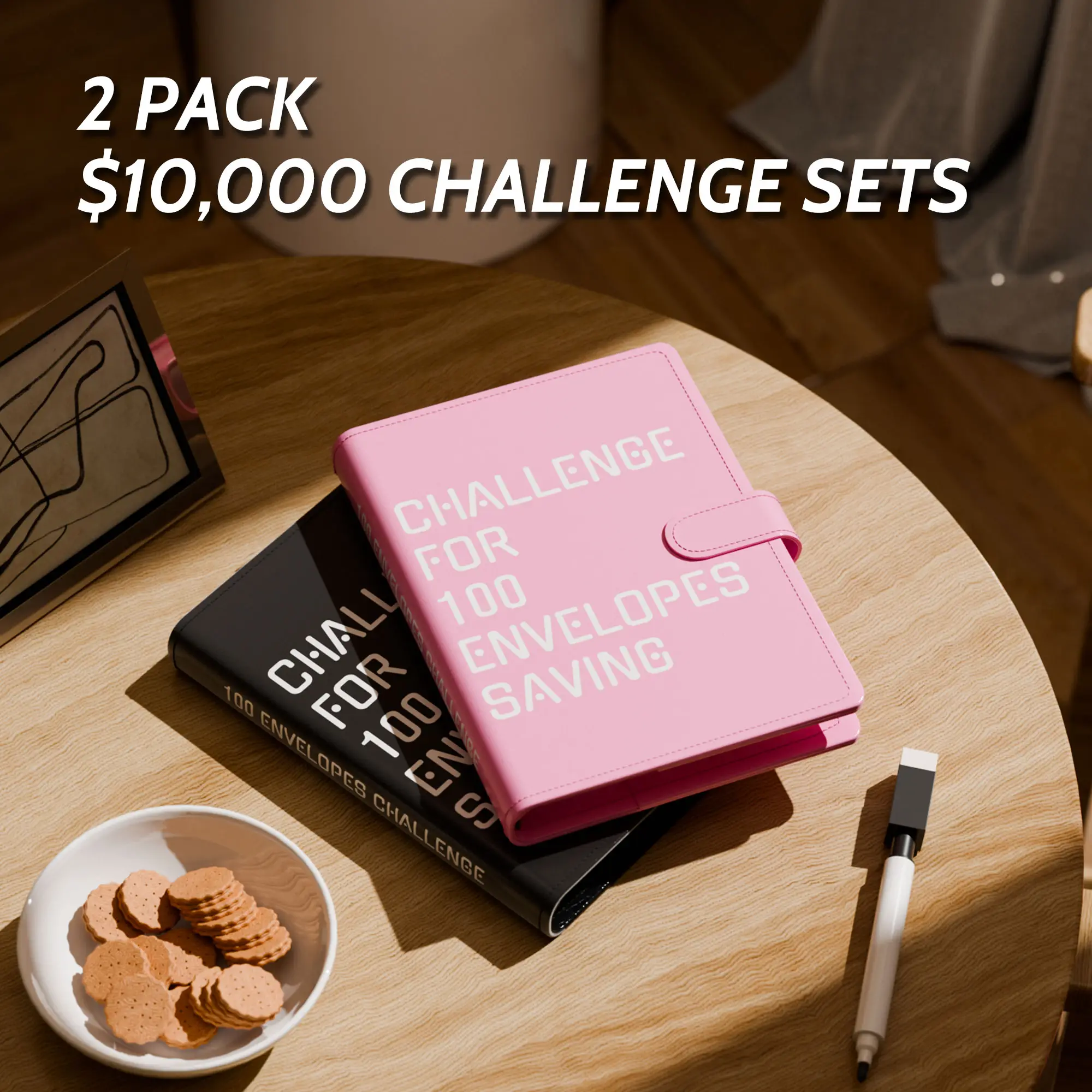 2025 Upgrade 100 Envelopes Saving Challenge with Pen,Easy and Fun Way to Save $5,050,Money Savings Challenge Budget Binder,Planner,Money Saving Book,W