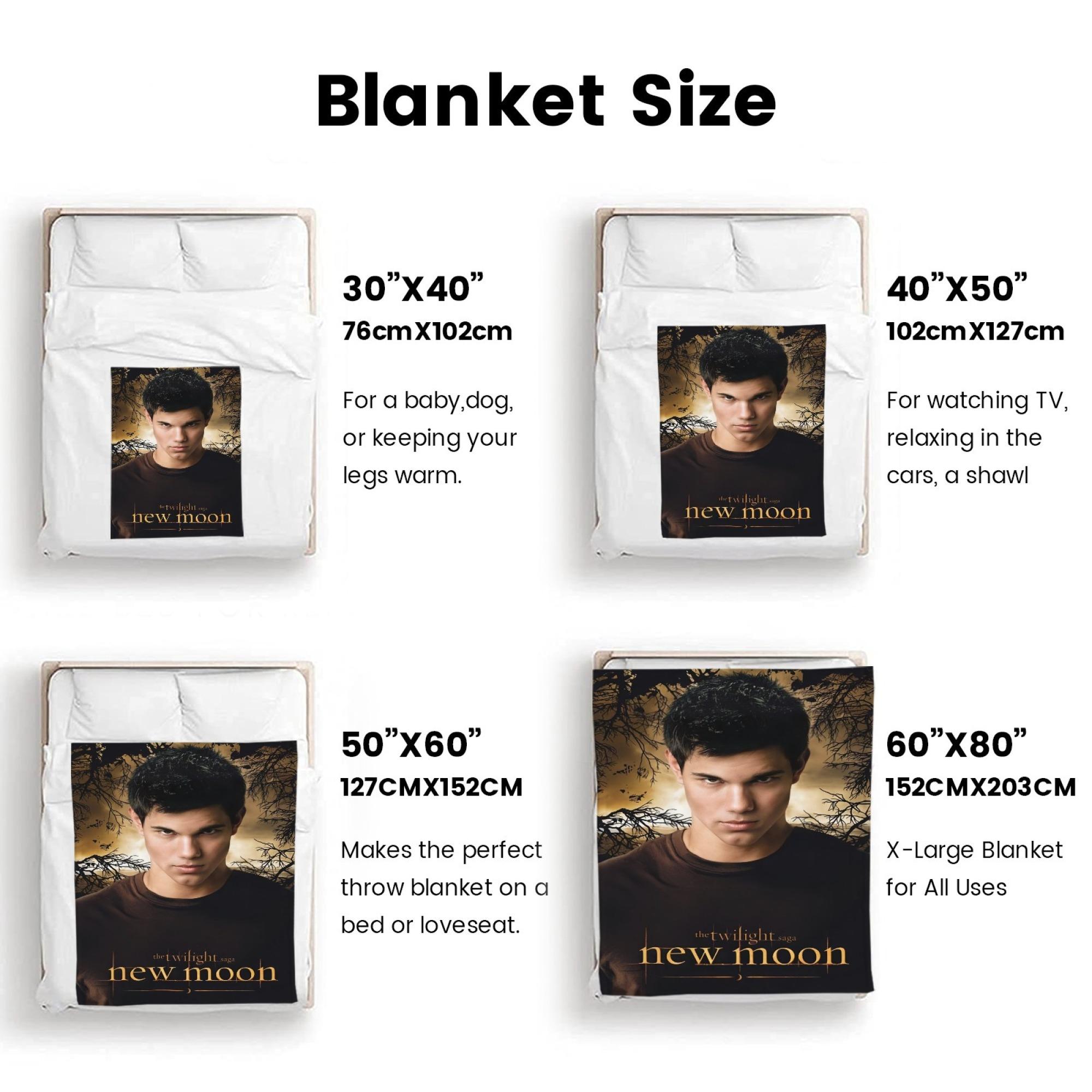 Viral Twilight New Moon Blanket - Ultra-Plush Throw With Jacob Black Poster Art30x40 40x50 50x60 60x80inch