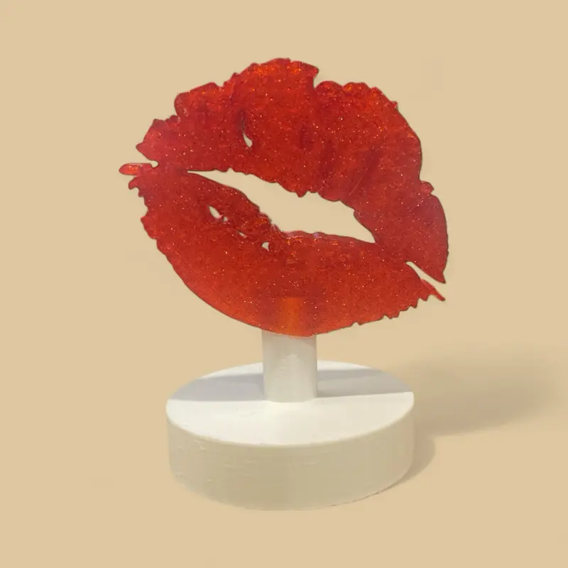 Kiss Turntable Spinner.  Spinning Lips for Record Players or Decoration!