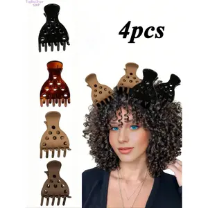 4-Pack Hair Root Lift Clips, No-Crease Volume Styling Tools, Fluffy Hair Accessory for Thick Curly Hair, Women Daily Hairstyle Makeup Essential Clips